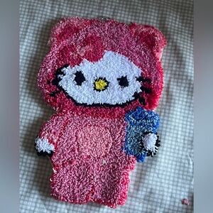 Handmade hello kitty punch needle wall decor